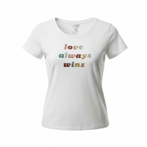 LC Lauren Conrad Tops - Lauren Conrad Love Always Wins Organic Cotton T Shirt Size Medium